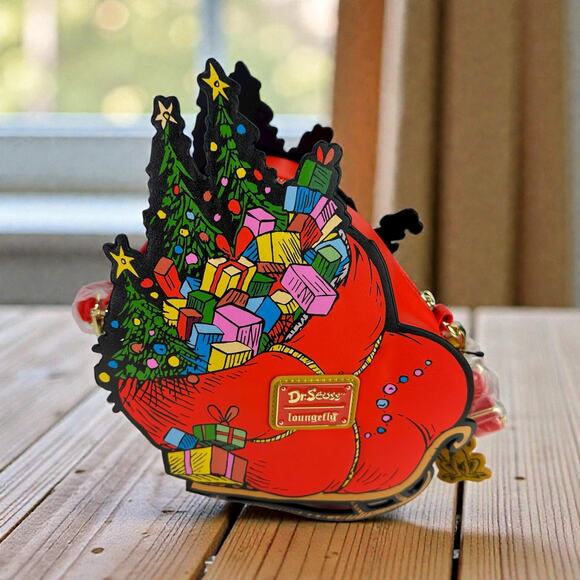 Loungefly How the Grinch Stole Christmas Max Sleigh Crossbody Bag Holiday NWOT - Picture 16 of 16